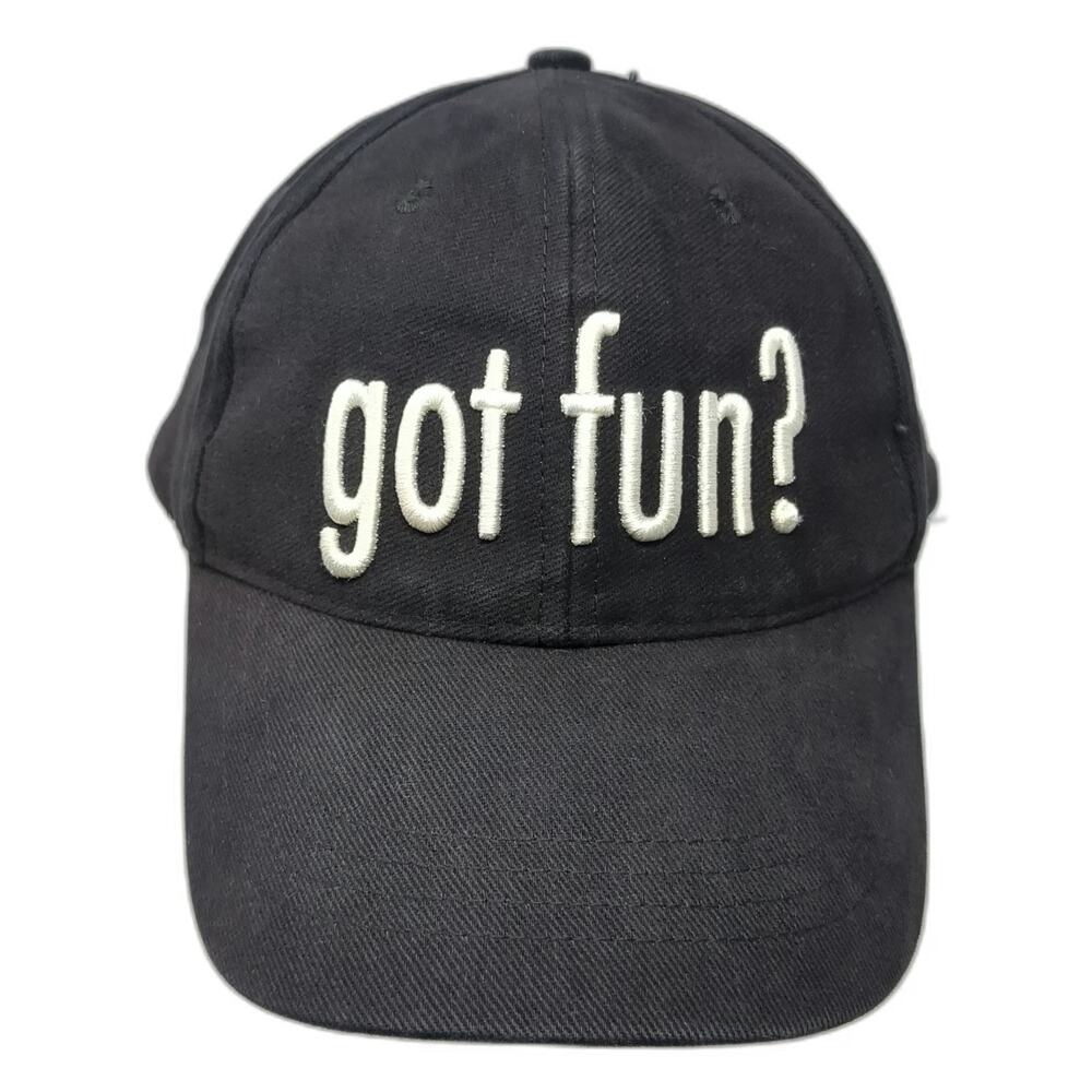 Carnival got fun? Baseball Cap Black White One Size Slogan Travel Souvenir Hat